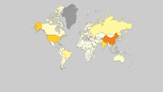 Χάρτης χωρών κατά συνολική παραγωγή δημητριακών Thumbnail